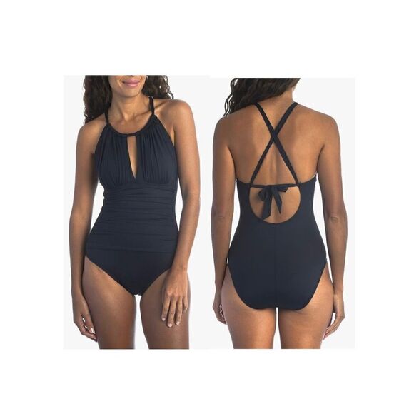 La Blanca Women's Standard Island Goddess High Neck Keyhole - Picture 1 of 5